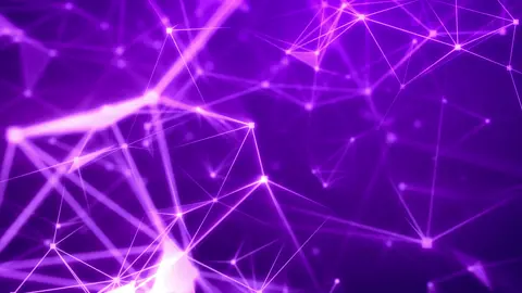 • Abstract Futurista | Fundo de Ficção Científica com Pontos e Linhas Animação Loopable | 4K