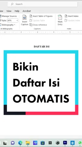 Cara Bikin daftar isi otomatis #tipsandtricks #tipsword #tipskomputer #mahasiswa #skripsihack #gadgetindonesia #jogja #reviewlaptop 
