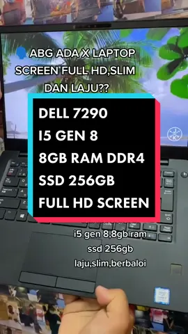 DELL 7290 LAPTOP LAJU,SLIM,SCREEN CANTIK...#laptopmampumilik #asyraffcomputer 
