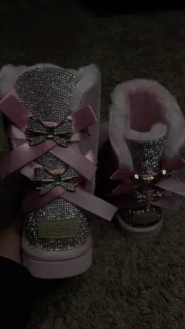 Custom Rhinestone Boots made by us 😍 #uggs #winteroutfits #fyp #pink 