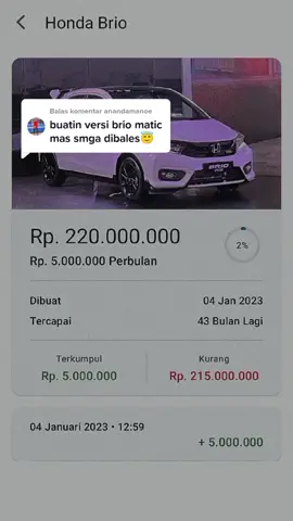 Membalas @anandamanoe  Siapa yang mobil impiannya Honda Brio😇 #fyp #hondabrio #Tahun2023 