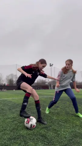 Serious players 🔥 #girlsfootball #futbol #footballtraining #1v1 #fyp 