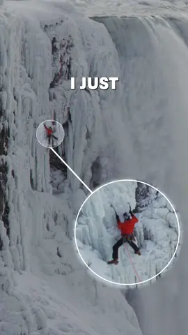 Will Gadd going up an icy Niagara Falls will forever be an undefeated bit of climbing history 👏  #redbull #givesyouwiiings #iceclimbing #niagarafalls #climbing