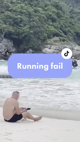 Trying to get back into the swing of things after the holidays like... 😅🌊 • For real though, anyone else hella struggling this week? 🙋‍♀️ #thegist • (c/o @ot.sun/TikTok) • #repost #funny #waves #fail #Running #run #runningfail #oops