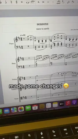 This is gonna be one hell of a project 🙃 I’m actually trying to draw lots of inspiration from the orchestra ver of end of a day by jonghyun like that’s kind of the vibe I want for this piece and I wish I was able to write an arrangement like that so bad but oh well I’m making do with what limited skills I currently have ig 🤷‍♀️ #wavetoearth #seasons #kindie #orchestra #originalarrangement #musescore4 