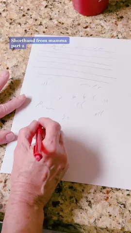 Part two from my mom teaching us #shorthand #shorthandwords #lostart #shorthandwriting 