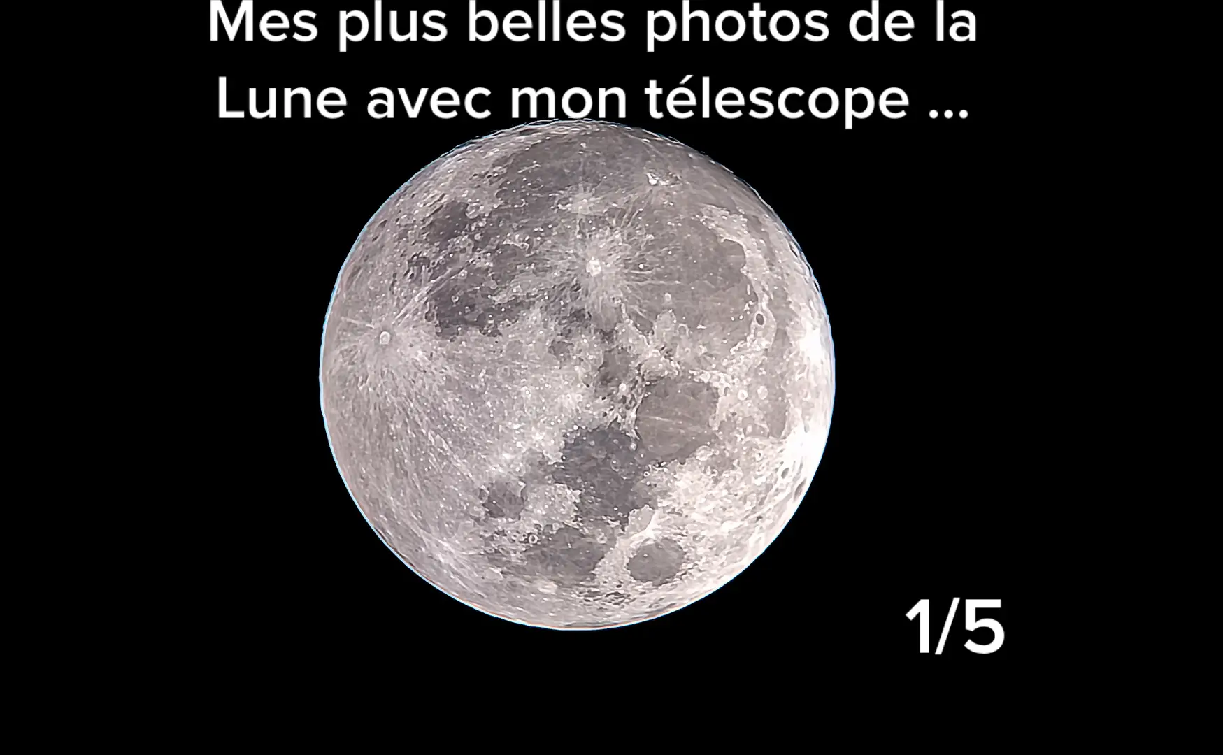 Voici quelques photos de la Lune prises avec mon télescope …. #lune #astronomie #science #telescope #ciel #espace #univers #galaxie #tiktokacademie