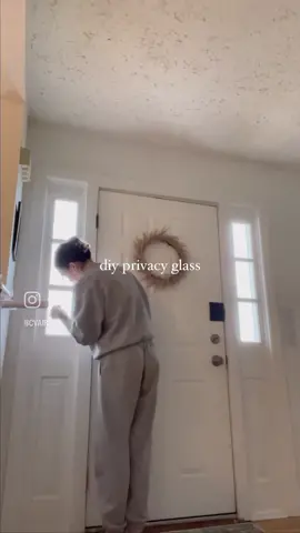 DIY Privacy glass! This stuff is cheap, renter friendly, even REUSABLE and SO easy to remove and just clings to the glass. (On my Amzn strfrnt!)