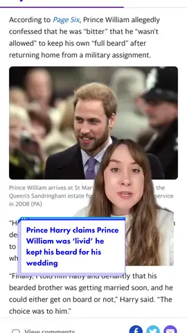 #PrinceHarry’s memoir reportedly claims that #PrinceWilliam was ‘livid’ that Harry kept his beard for his wedding to #MeghanMarkle 👀👑 #princeharrybook #princeharryspare #princeharrymemoir #princeharryandmeghan #princeharryandmeghanmarkle #princewilliamandharry #britishroyalfamily #britishroyals #yahooaustralia 