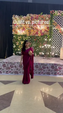 Outfit vs. pictures! ❤️ #bangaldeshtiktok #dhakaweddings #dhakacity #weddingseason #fyp #dhakawinter #winterwedding #sareelove #sareelook 