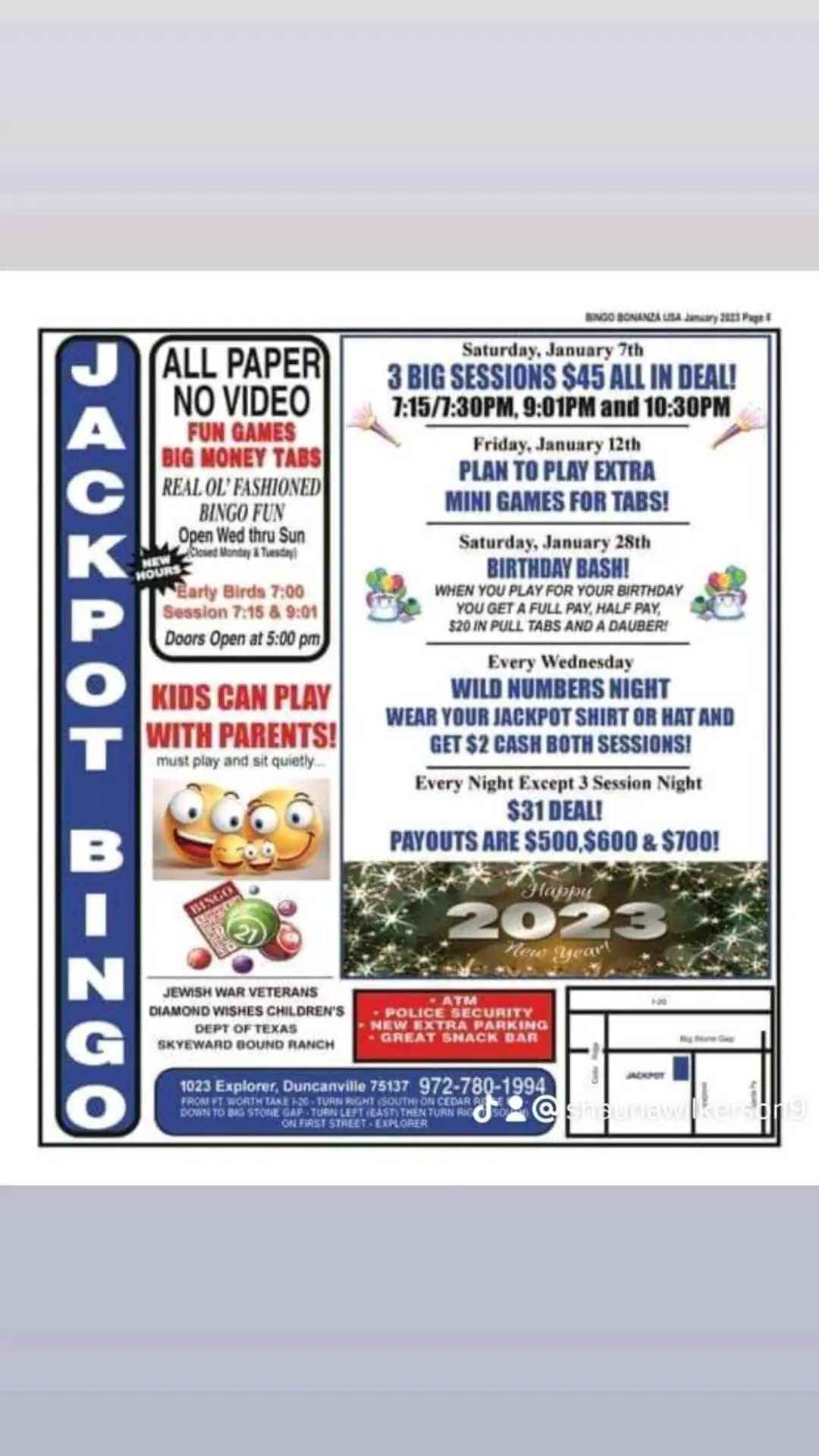 This month for our home bingo hall in Duncanville, TX! Come join us for the NEW 3rd mini session that has mini games and tabs only on friday night, January 13th! #jackpotbingoduncanville #fyp #bingolife #bingo #bingowithus #urbingoblondes1 #pulltabs #live #winning #winner 