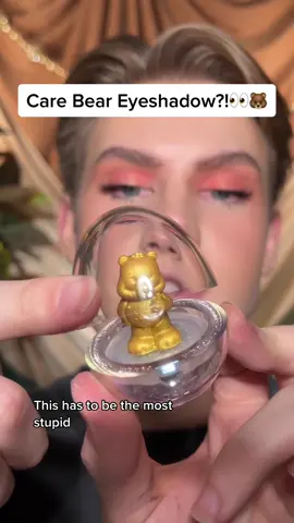 We are clearly running low on makeup ideas, nevertheless it kind of slayed?🐻 #makeupartist #carebear #carebearsmakeup #hipdot #makeup #eyeshadow 