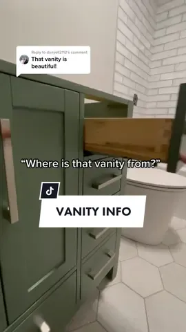 Replying to @danyell2112  VANITY INFO! 👀Don’t cheap on on your bathroom vanity.. make a statement! 🙌🏻 #series #bathroom #diyproject #bathroommakeover #howto #vanity #response #fliphouse #fixerupper #bathroomremodel #transformation #fyp