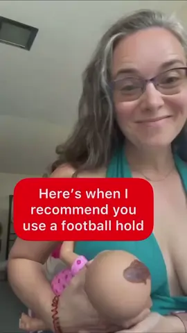 Comment below if you were advised to try football hold 🙋‍♀️⬇️ . . . #breastfeeding  #breastfeedingtok  #breastmilk #lactation #milk #footballhold #nursingpositions