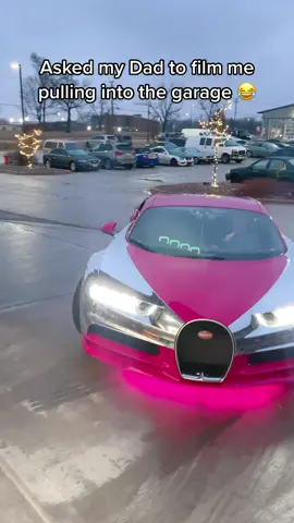 Surprise dad!!!😆 #bugatti #chiron #underglow #fyp 