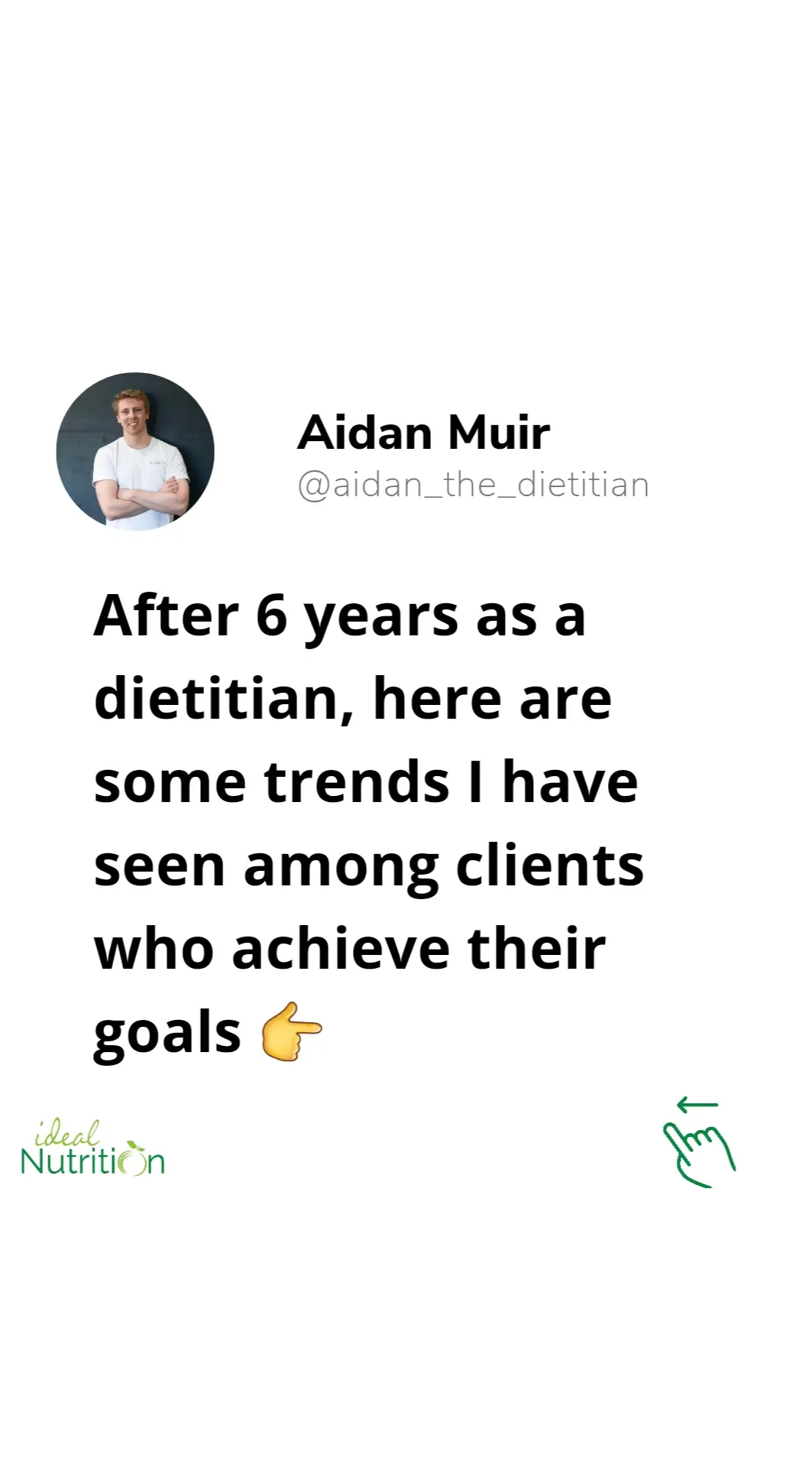 I see a wide-variety of clients, but these are common themes that I see among those who achieve their goals 👌 #nutritionist #dietitian #nutrition 