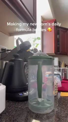 Making the daily @Dr. Brown's formula pitcher 🤪 I use my @Cosori_official kettle to bring and keep distilled water at exactly 170 Fahrenheit (no less than 150 degrees per WHO in order to kill any bacteria in the formula powder), I pre-measure the formula, then mix. Everything is washed and sterilized daily and after every use in my @Baby Brezza sterilizer and drier. Refrigerate bottles right away, don’t use after 24 hours. I use the hopebig electric bottle warmer from Amazon when I need to feed him a bottle. Sometimes I feel like his personal nurse 😂😂 glad I get to use my nursing skills while staying home with my baby. #drbrowns #formula #formulapitcher #pitchermethod #enfamil #enfamilgentleaseneuropro #newborn #baby #newmom #sahm #newbornbaby #momhacks #momlife 