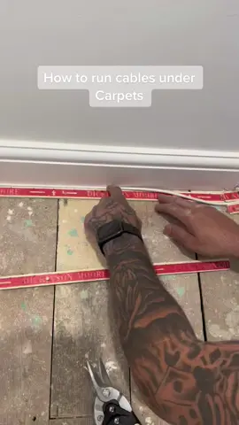 How To Run Cables Under Carpet like  pro #carpet #DIY #how #howto #fyp #homeimprovement #doityourself #tips #foryoupage 