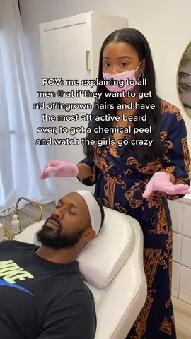 Who said men don’t get facial treatments? 40% of my clients are males and they don’t play about their skin!  The best way to tackle in grown hairs is a salicylic or lactic peel, book one with your local esthetician.. you’re welcome 🤌🏽💋  #esthetician #maleskincare #luckygirlsyndrome #charlottenc #skincare #chemicalpeel 