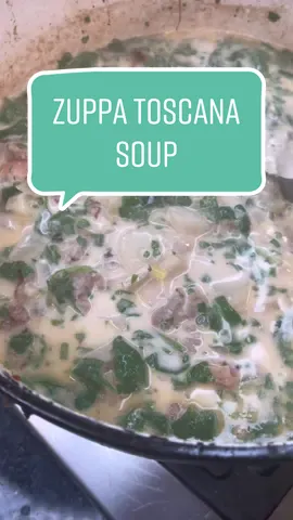 🍲 Zuppa Toscana Soup What you need: 6 oz bacon, chopped 1 lb Italian Sausage 5 large cloves garlic, minced 1 medium onion, diced 4 cups chicken stock 6 cups water 5 medium potatoes, chopped into 1/4