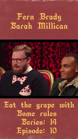 ✉️ Eat the grape with some rules ✉️ #taskmaster #taskmasterclips #comedian #foryou #fyp #xyzbca #funny #clips #sarahmillican #fernbrady 