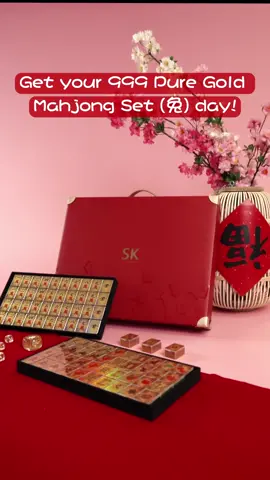 Rolling in big HUATS to welcome the new year with our NEW 999 pure gold mahjong set only at SK Jewellery, available on our website and stores now! #SKJewellery #SGMahjong #tiktoksg #CNY2023 #goldmahjong