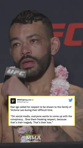Dan Ige called for respect for the family of Victoria Lee #danige #victorialee #UFC #mma 