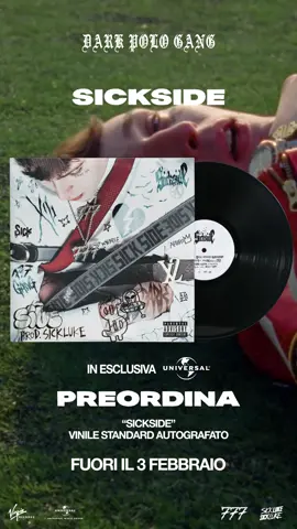 Venerdì 3 febbraio esce “Sick Side” per la prima volta in vinile autografato 😈 Disponibile in preorder da oggi ⚡️ 