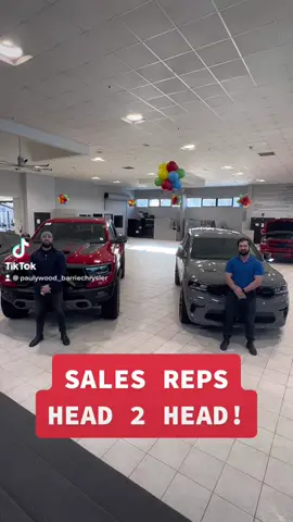 Who does it better? #fyp #fypシ #foryoupage #foryourpage #comdey #ram #durango #trx #dealership #dealershiplife #dealershiptiktok #sales #cartok #carsales #showroom #barrie @Barrie Chrysler DodgeJeepRAM 