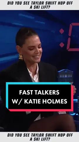 Jimmy and #KatieHolmes face off in a tongue-twisting game of Fast Talkers! #FallonTonight 