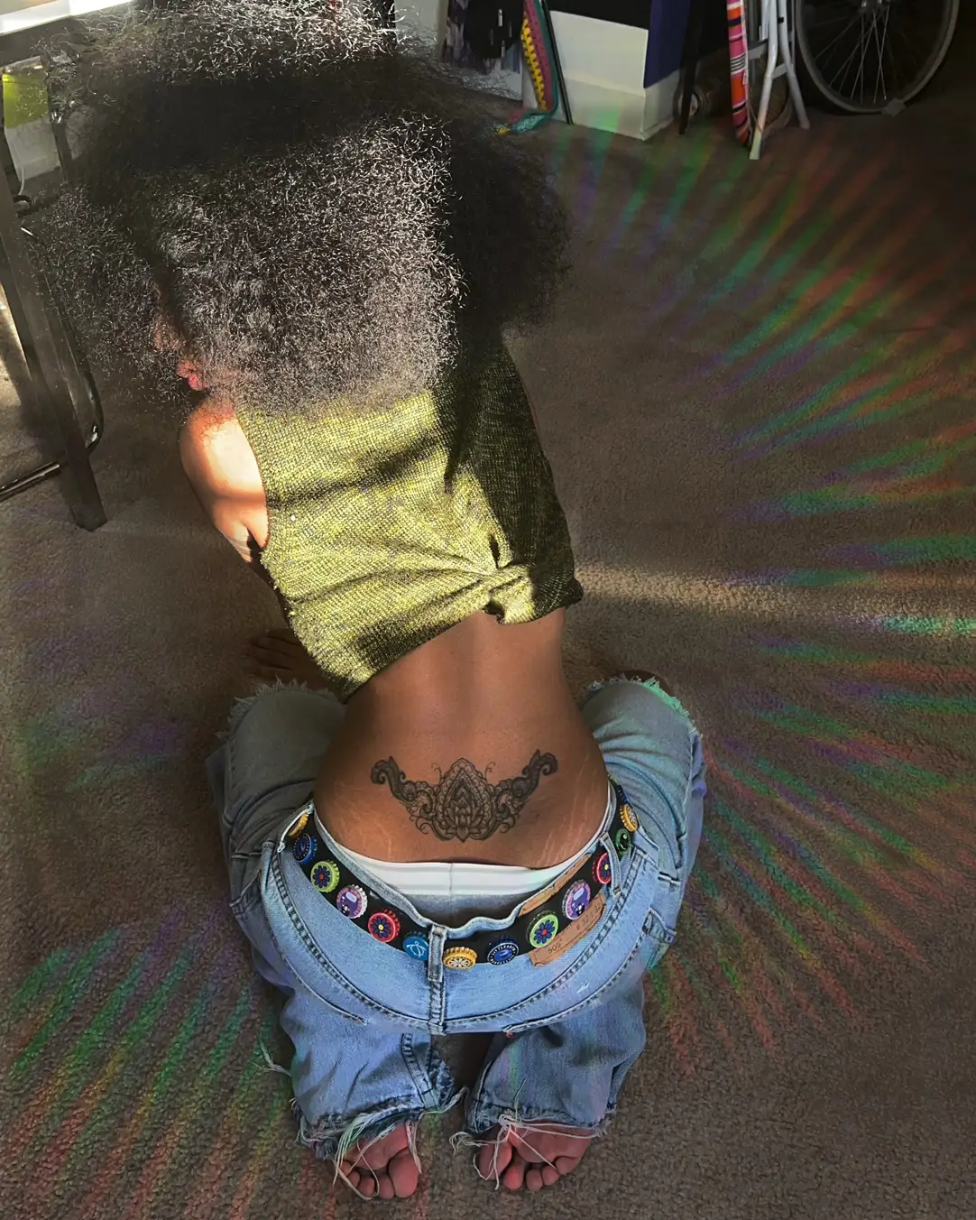 I really wanted my tramp stamp design to be unique and different from anyone else's  💖 ( also I used to listen to this song on repeat high school, omg so nostalgic🥺🫶🏽) #fyp 
