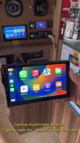Central multimídia Android universal com CarPlay sem fio. Show de bola!