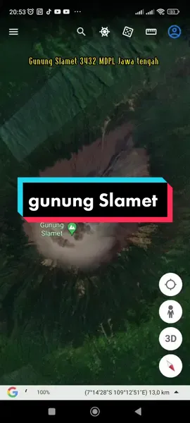 melihat dunia gunung Slamet Jawa tengah #google #googleearth #jawa #jawatengah #gunung #gunungslamet #jelajahonline 