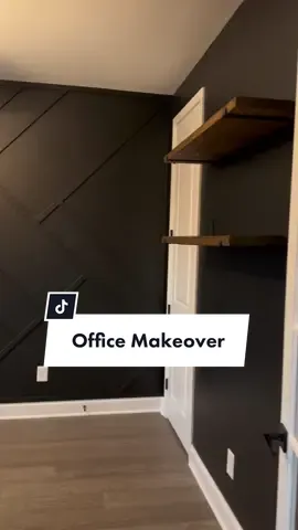 It’s the Tricorn Black for me 🖤  #accentwall #featurewall #DIY #homerenovation #office #officeinspo #boardandbatten #boardandbattenwall #fyp  #homeproject 