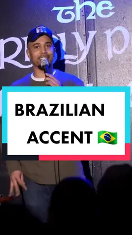 Brazilian Portuguese is a happy language but the accent is sad in English #latinos #nycomedy #brazilians #standupcomedy #brasileirasnagringa