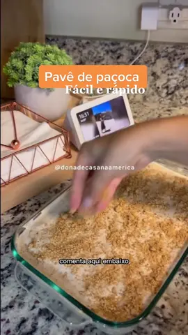 Pavê de paçoca fácil e rápido #pavefacil #pavedepacoca #pavedeamendoim #sobremesafacil #donadecasa 