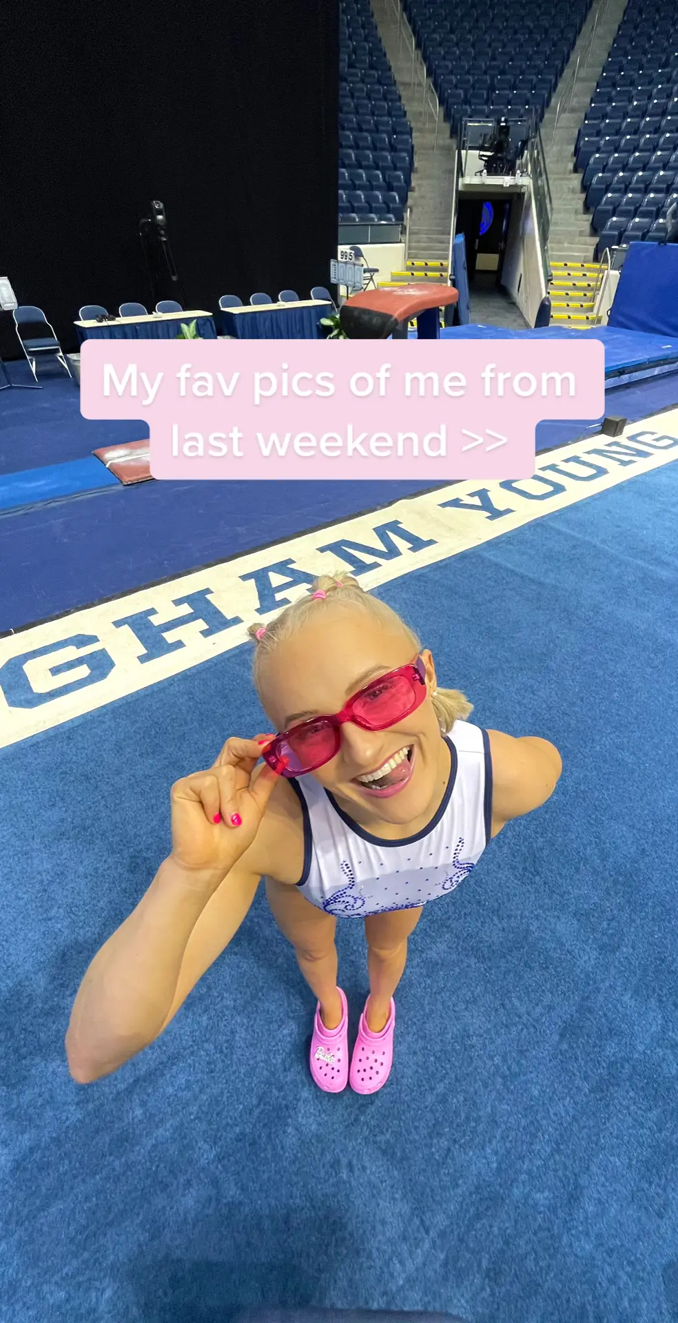 Life in plastic IT’S FANTASTIC #fyp #gymnastics #barbiegirl #utah #photoshoot #gymnasticsposes #blondesdoitbetter #collegegymnastics 