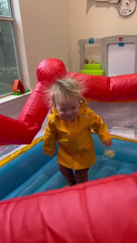 Bounce house must have a leak but somehow that makes it more fun 😁 #whee #bouncehouse #toddlerfun #momlife #LetsPlay #cute #jumpingbaby #crazyhair #crazyhairdontcare 