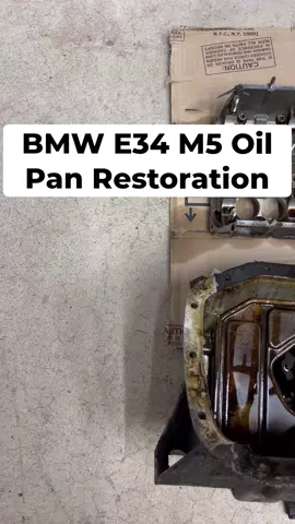 BMW E34 M5 Oil Pan Restoration #bmw #bmwe34 #bmwm5 #mechanic #technician #mechanicsoftiktok #techniciansoftiktok #restoration #DIY #mecanico 