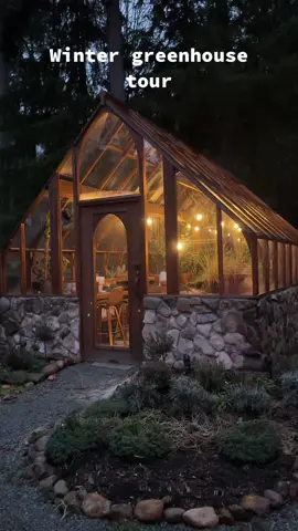 Winter greenhouse tour #greenhouse #offgridliving #cottagecore #cottagecoreaesthetic #hobbitcore #wintergreenhouse 