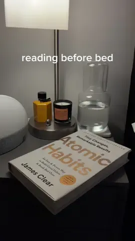 atomic habits by james clear is 10/10 #readinglist #habits #nighttimeroutine #hatchrestore #bedsidetable #books #routine #aesthetic #chillvibes 