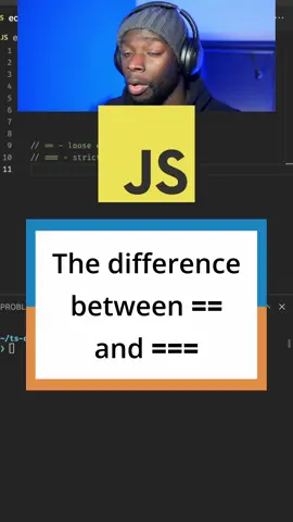 The difference between == and === in Javascript  #webdevelopment#javascript#codetok  #tipsandtricks#codenewbie#beginner#webdev#learning #comparison