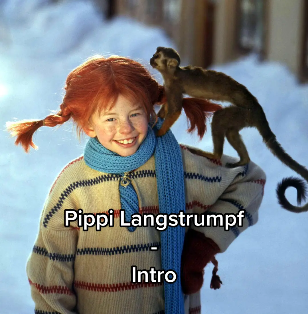 Zwei mal drei macht vier Widdewiddewitt und drei macht neune Ich mach' mir die Welt Widdewidde wie sie mir gefällt Hey Pippi Langstrumpf  Hollahi-hollaho-holla-hopsasa Hey Pippi Langstrumpf  Die macht, was ihr gefällt Drei mal drei macht sechs  Widdewidde wer will's von mir lernen? Alle groß und klein Trallalala lad' ich zu mir ein Ich hab' ein Haus, ein kunterbuntes Haus Ein Äffchen und ein Pferd Die schauen dort zum Fenster raus Ich hab' ein Haus, ein Äffchen und ein Pferd Und Jeder, der uns mag Kriegt unser Einmaleins gelehrt Zwei mal drei macht vier Widdewiddewitt und drei macht neune Wir machen uns die Welt Widdewidde wie sie uns gefällt Drei mal drei macht sechs  Widdewidde wer will's von mir lernen? Alle groß und klein Trallalala lad' ich zu mir ein ##pippilangstrumpf##musik##intro##kindheitserinnerung##kindheit