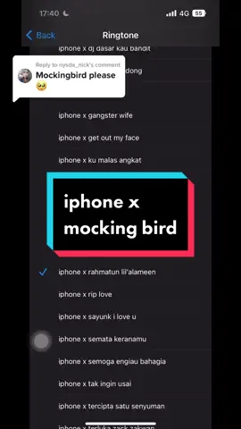 Replying to @nysda_nick nah mocking bird ❤️‍🔥 #fyp #ringtoneiphone #iphonetricks #ringtones #iphone #tutorialringtone #fypdongggggggg #viral #fypシ 