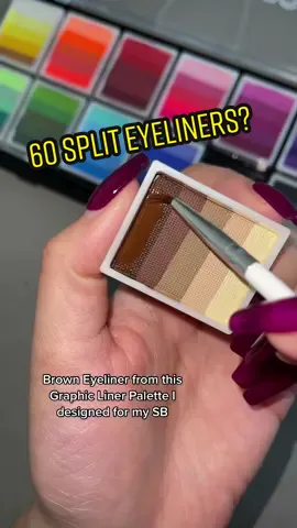 Replying to @Tik Toker Brown Eyeliner from this 60 Colour Eyeliner Palette 🤎 #brown #Eyeliner #tutorial #graphicliner #ideas  Trendy Eyeliner Looks, Eyeliner Inspo, Graphic Eyeliner Hack, Split Liner Palette, FYP Makeup