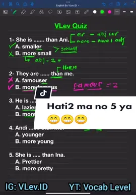 Comparative Degree   Yuk semngat belajar bahasa inggris Follow us on IG @vlev.id YT: Vocab level  #pare #conversation  #grammar  #funenglish  #ielts  #vocabulary #speaking #writing #listening  #belajar #bahasainggris #toeflonline #toeflgratis #scholarship #verb #vocab #grammar #foryou  #lpdp #fyp  #english  #tiktok  #fypシ゚viral  #fypシ 