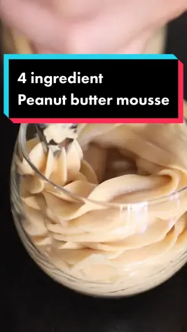 4 ingredient peanut butter mousse. Sugar free and low carb. #peanutbutter #sugarfreedessert #ketodessert #ketorecipes #healthydessert #FoodTok 