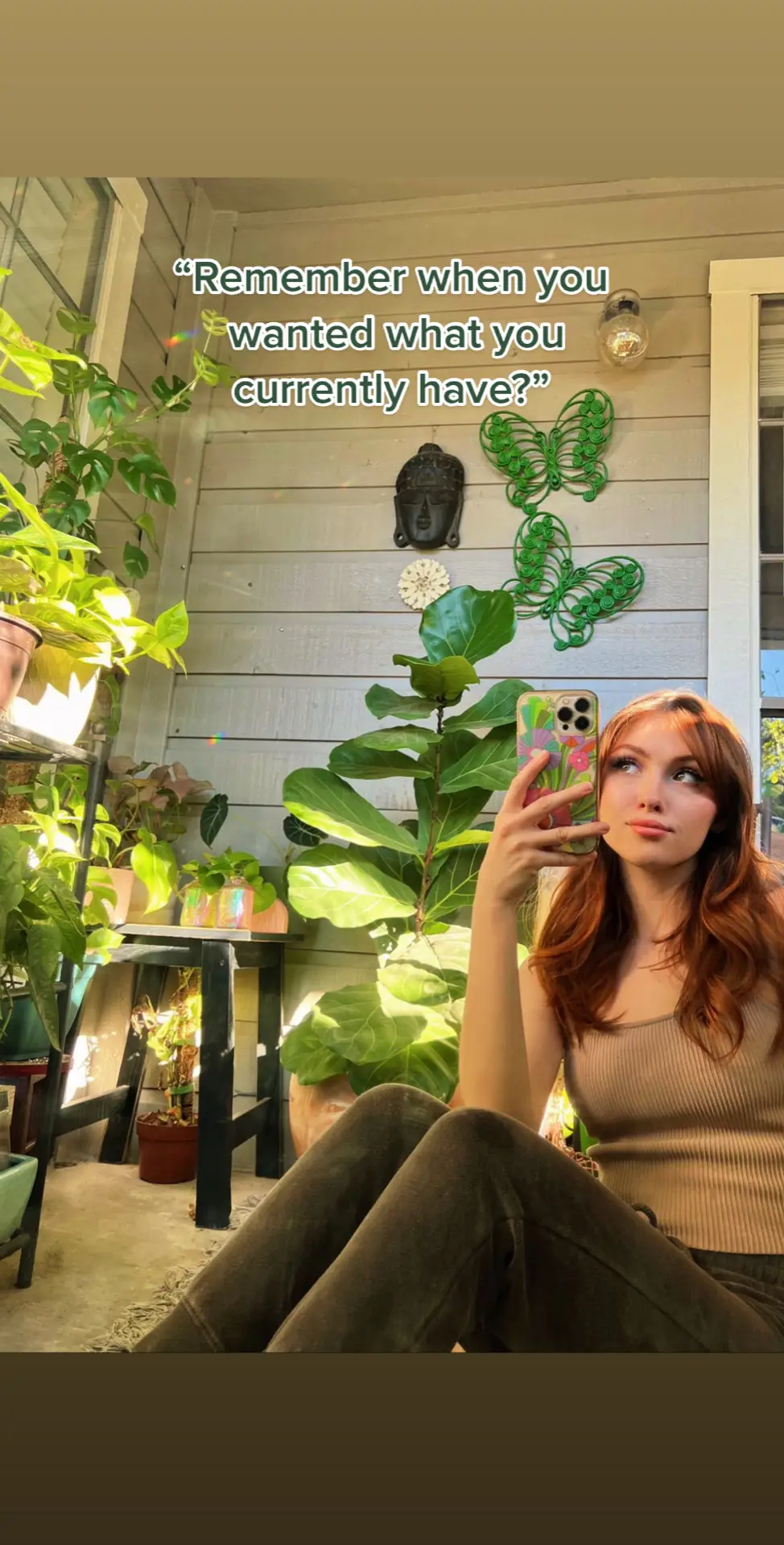 Never forget where you came from & when you dreamt to have what you currently have. It is so easy to get stuck in the constant I will only be happy once I get this or once I achieve that. It is good to constantly be wanting better and doing more but never forget where you came from 🫶🌱✨ #bohohomestyle #apartmentjungle #plantladylife #70shomedecor #70sbohodecor #plantparent 