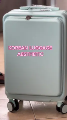 KOREAN AESTHETIC LUGGAGE Hand Carry Luggage 20” inches , Lightweight and durable trolley case with Laptop storage layer #fyp #luggage #aesthetic #foryoupage #koreanluggage 