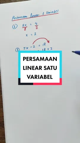 Persamaan linear 1 variabel jadi lebih mudah untuk diselesaikan 😀#plsv #persamaanlinear #aljabar #matematika #tipsmatematika #trikmatematika #belajarmatematika